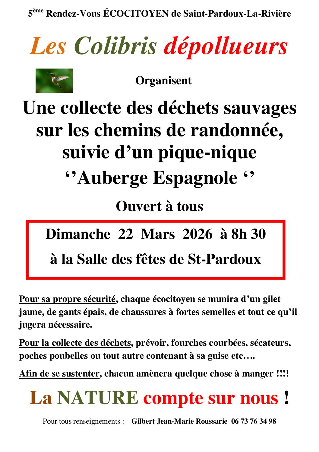 LES COLIBRIS DEPOLLUEURS